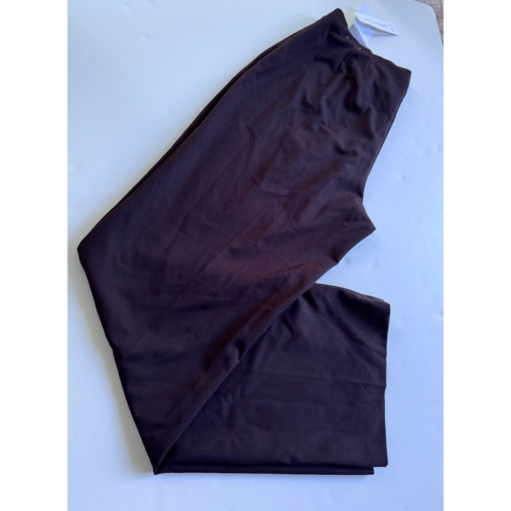 Coldwater Creek Brown Size 14 Side Zip Trousers Pants Classic Career Office New
